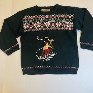 Vintage Newton Trading Co Sweater Juniors Boys size L. Sking Classic Retro